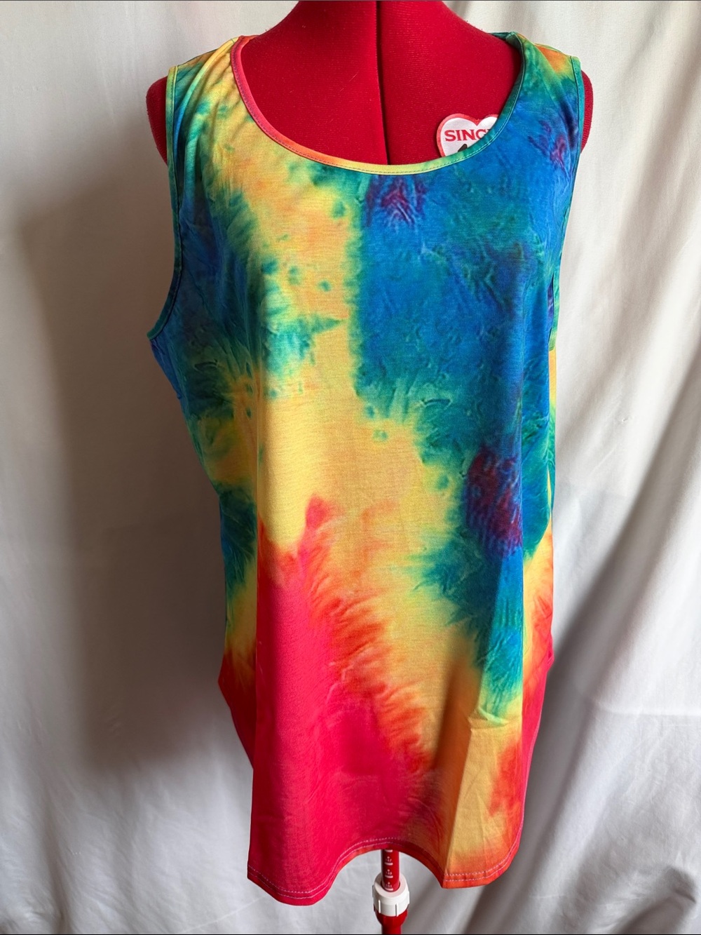 Women's Multicolor Tie-Dye Tank Top - Bright Rainbow